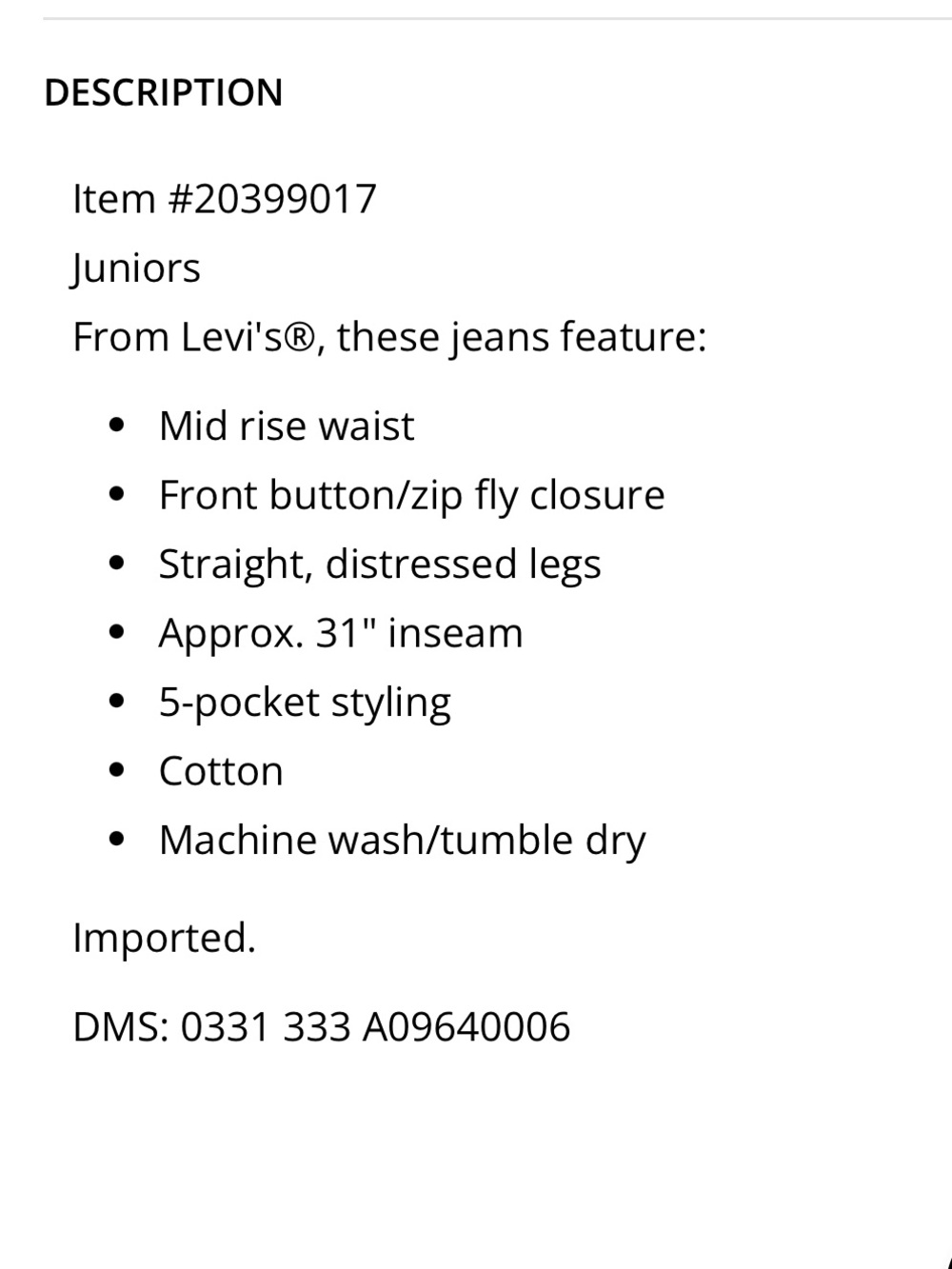Levi's Low Pro Straight Jeans Medium Wash W26 100% Cotton Distressed - Picture 10 of 12